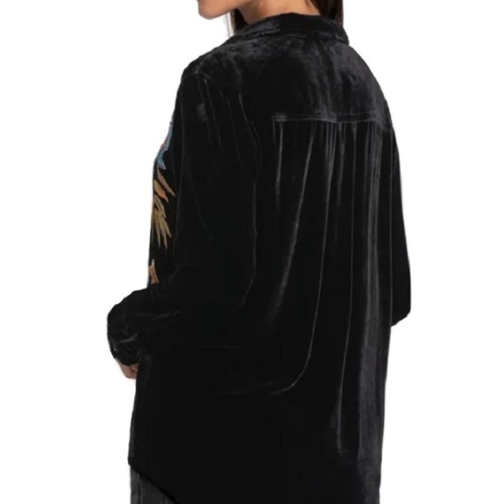 Johnny Was HEAVILY EMBROIDERED BIANCA VELVET OVERSIZED SHIRT NWT - Picture 4 of 11